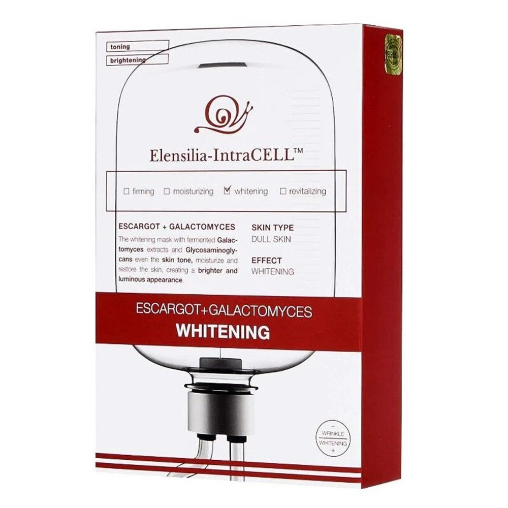 Elensilia IntraCELL Escargot Galactomyces Whitening Mask for Dull Skin 10Sheets